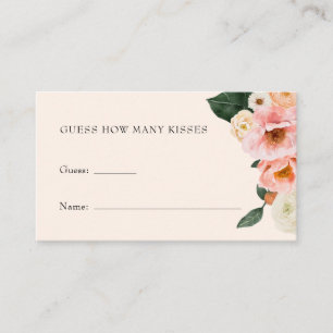 Carte D'accompagnement Blush Rose Floral Devinez Combien De Baisers