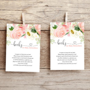 Carte D'accompagnement Blush rose floral fille baby shower demande de rés