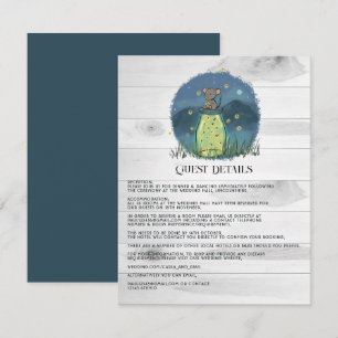 Carte D'accompagnement Bocal en Mason de Lucioles Souris Rustique Détails