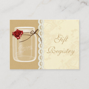 Carte D'accompagnement bocal en roses rouge mason Cadeaux
