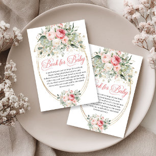 Carte D'accompagnement Bohème Rose Pâle Livre Demande Baby Shower
