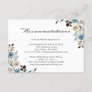 Carte D'accompagnement Bohème Rustique Floral Mariage Logement