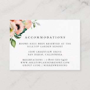 Carte D'accompagnement Bohemian Blooms Mariage Hébergements