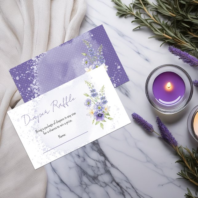 Carte D'accompagnement Boho A Little Wildflower Baby Shower Diaper Raffle (Boho A Little Wildflower Baby Shower "Diaper Raffle" Enclosure Card)