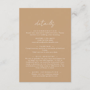 Carte D'accompagnement Boho Abstrait Détails sur le Mariage de Gentle F