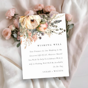 Carte D'accompagnement Boho Aquarelle Automne Floral Mariage Wishing well