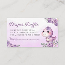 Boho Aquarelle Dinosaur violet fille diaper tombol