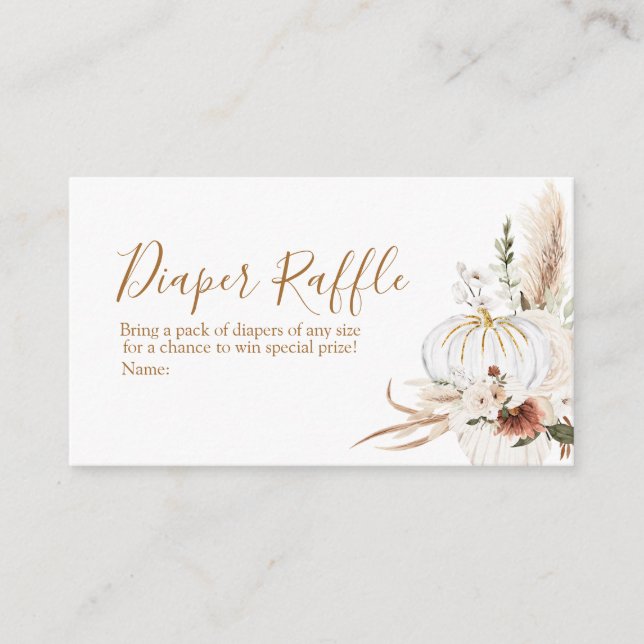 Carte D'accompagnement Boho Arch Blanc Citrouille Baby shower Déchets Raf (Devant)