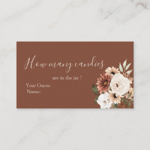 Carte D'accompagnement Boho Arch Terracota Blanc Floral Combien de bonbon