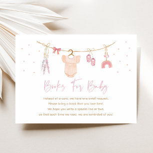 Carte D'accompagnement Boho Baby Clothesline Baby shower Demande de réser