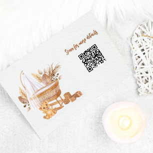 Carte D'accompagnement Boho Bassinet Nursery Code QR