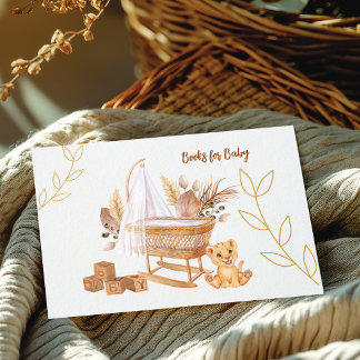 Carte D'accompagnement Boho Bassinet Nursery Livres Pour Baby shower Jeu