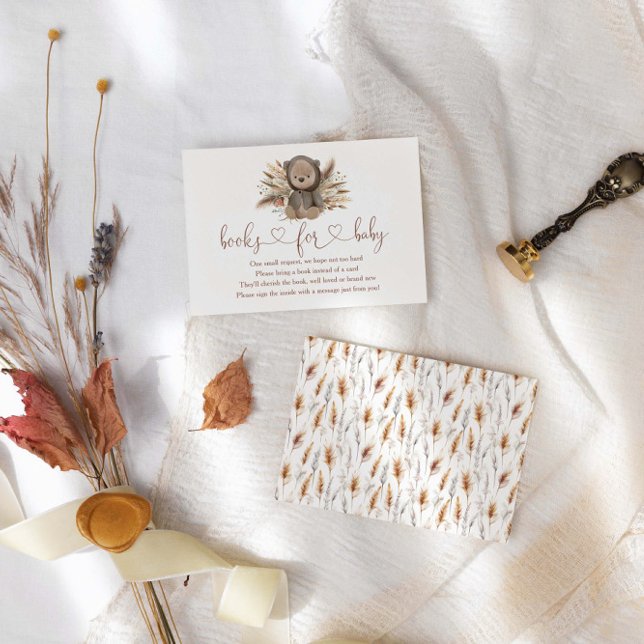 Carte D'accompagnement Boho Bear Baby shower Livres Pour Bébé (Créateur téléchargé)