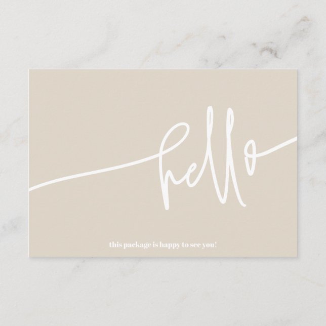 Carte D'accompagnement Boho Beige Hello Merci Order Small Business (Dos)