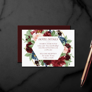Carte D'accompagnement Boho Bloom Hébergement Floral Bourgogne élégant