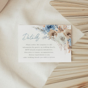 Carte D'accompagnement Boho Blue : Dusty Blue Bohemian Détails du Mariage