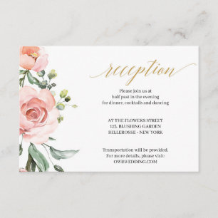 Carte D'accompagnement Boho Blush rose Floral Rose Gold Géométrique
