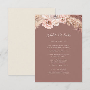 Carte D'accompagnement Boho Botanical Dusty Rose Calendrier des événement