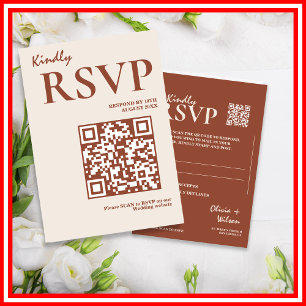 Carte D'accompagnement Boho Burnt Orange Terracotta Mariage rustique RSVP
