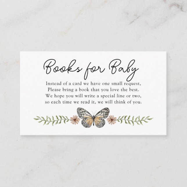 Carte D'accompagnement Boho Chic Fleur sauvage Livres pour Baby Encape Ca (Devant)