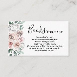 Carte D'accompagnement Boho chic floral roses Livres pour Baby Card