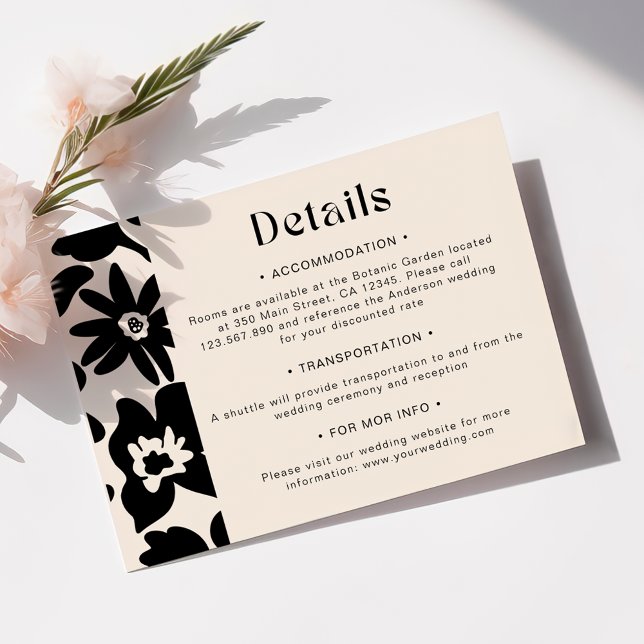 Carte D'accompagnement Boho Chic Retro Floral Mariage (Créateur téléchargé)