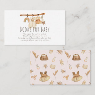 Carte D'accompagnement Boho Clothesline Girl Baby shower Livres pour bébé