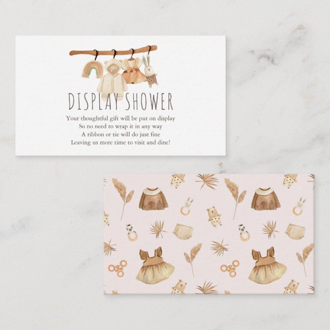 Carte D'accompagnement Boho Clothesline Girl Display Douche (Devant / Derrière)