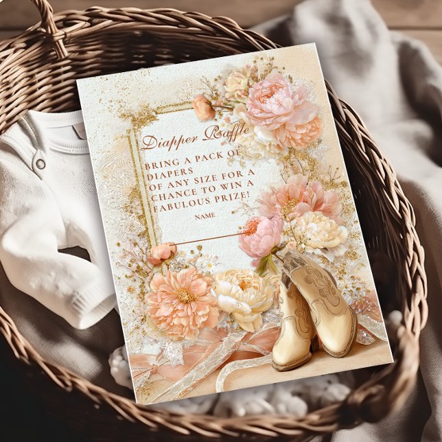 Carte D'accompagnement Boho Cowgirl Western Diapper Raffle (Créateur téléchargé)