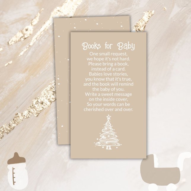 Carte D'accompagnement Boho de Noël Beige Genre Neutre Livres pour bébé (Créateur téléchargé)