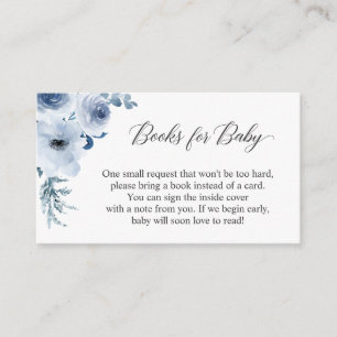 Carte D'accompagnement Boho Dusty Blue Floral Apportez des livres pour le