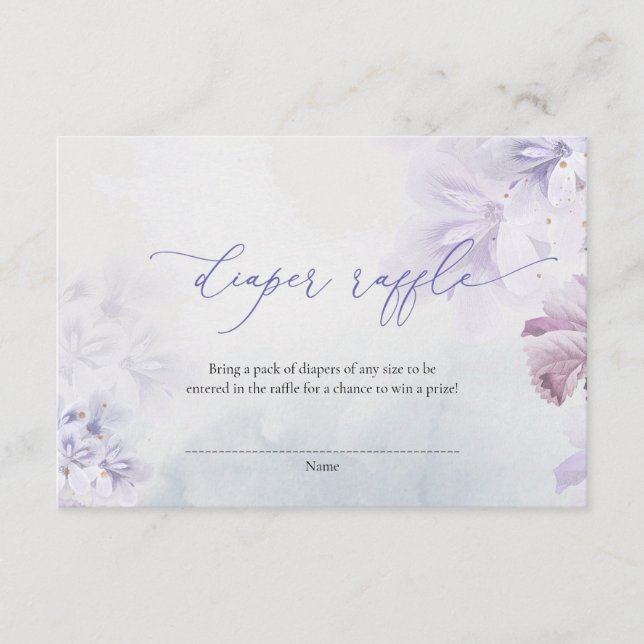 Carte D'accompagnement Boho Dusty fleurs de printemps violet tombole de l (Devant)