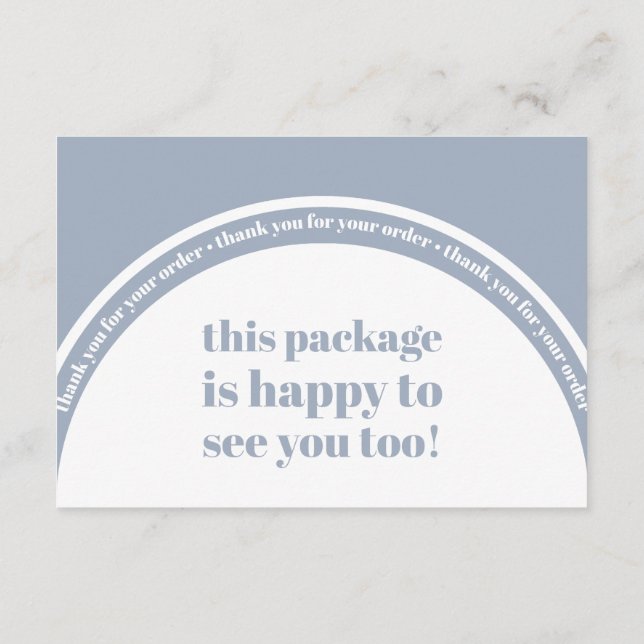 Carte D'accompagnement Boho Dusty Merci bleu Ordre Petites entreprises (Dos)