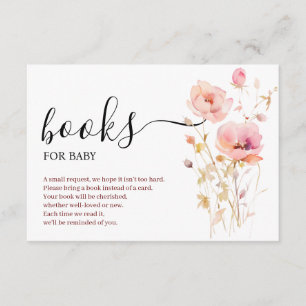 CARTE D'ACCOMPAGNEMENT BOHO ELEGANT ROSE BLUSH FLEURS LIVRES POUR BÉBÉ