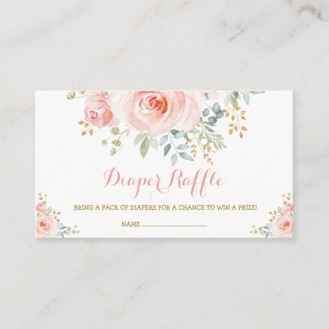 Carte D'accompagnement Boho féminin Blush Floral Rose Roses Baby shower (Devant)