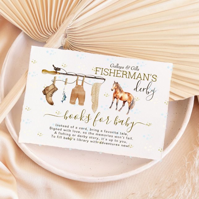 Carte D'accompagnement Boho Fishing Derby Baby showers Livres pour bébé (Créateur téléchargé)