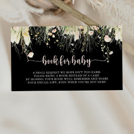 Carte D'accompagnement Boho Fleur sauvage noir Baby shower demande de rés