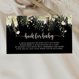Carte D'accompagnement Boho Fleur sauvage noir Baby shower demande de rés