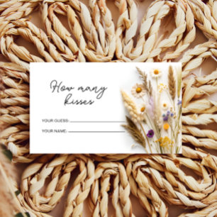 Carte D'accompagnement Boho Fleurs sauvages combien de baisers jeu de nup