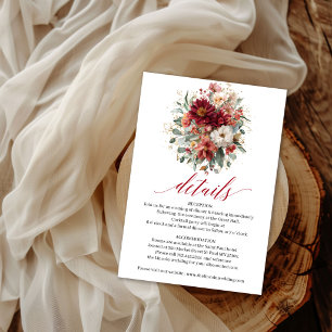 Carte D'accompagnement Boho Floral Automne Eucalyptus Détails Insertion R