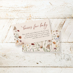 Carte D'accompagnement Boho Floral Fleur sauvage Baby showers Livres Pour