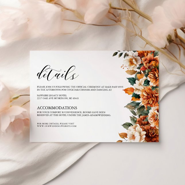 Carte D'accompagnement Boho Floral Terracotta Aquarelle Mariage (Créateur téléchargé)