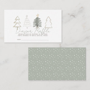 Carte D'accompagnement Boho Green Christmas Trees Déchets Raffle Ticket