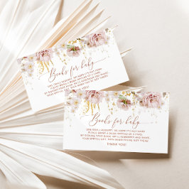 Carte D'accompagnement Boho jardin fleurs livres pour bébé billet