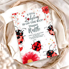 Carte D'accompagnement Boho Little Ladybug Baby shower Diapper Raffer
