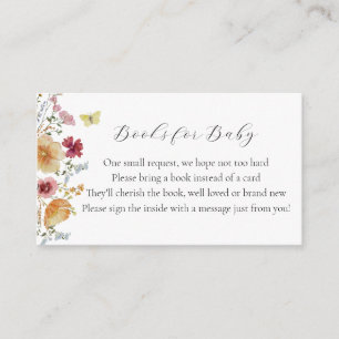 Carte D'accompagnement Boho Livres Fleur sauvage pour bébé