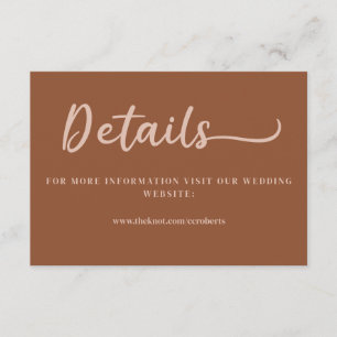 Carte D'accompagnement Boho Marron Terracotta Détails Tendance