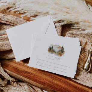 Carte D'accompagnement Boho Mountain Wedding RSVP Insertion Card