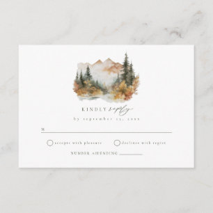 Carte D'accompagnement Boho Mountain Wedding RSVP Insertion Card