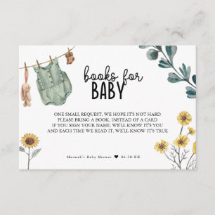 Carte D'accompagnement Boho Neutre genre Baby showers Livres pour bébé